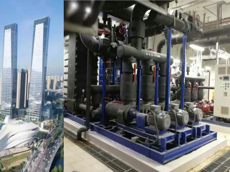 梅溪湖金茂板式換熱機(jī)組安裝現(xiàn)場(chǎng)