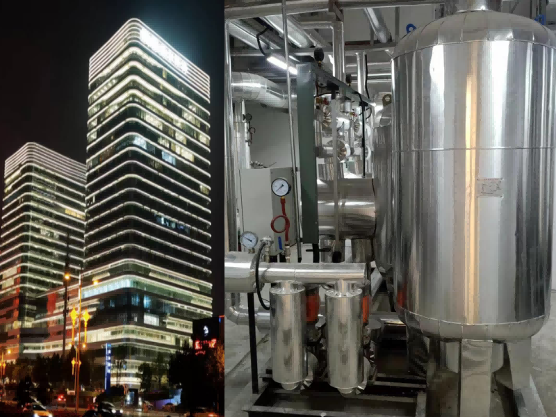 愛(ài)爾眼科總部大廈換熱機(jī)組安裝現(xiàn)場(chǎng)